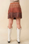 Lainey Stud Fringe Color Block Skirt