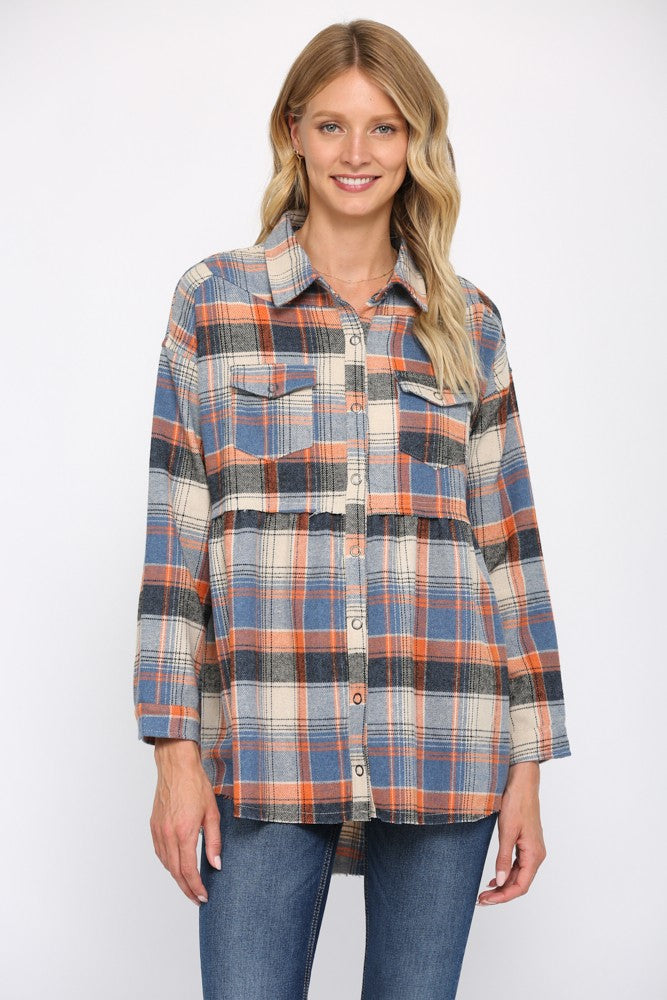 Fate Array Live Plaid Babydoll Tunic Shirt