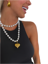 ChanSutt WRAP AROUND PEARL HEART NECKLACE