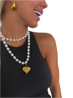 ChanSutt WRAP AROUND PEARL HEART NECKLACE