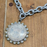 JCoon Bling Crown Coin Silver Necklace