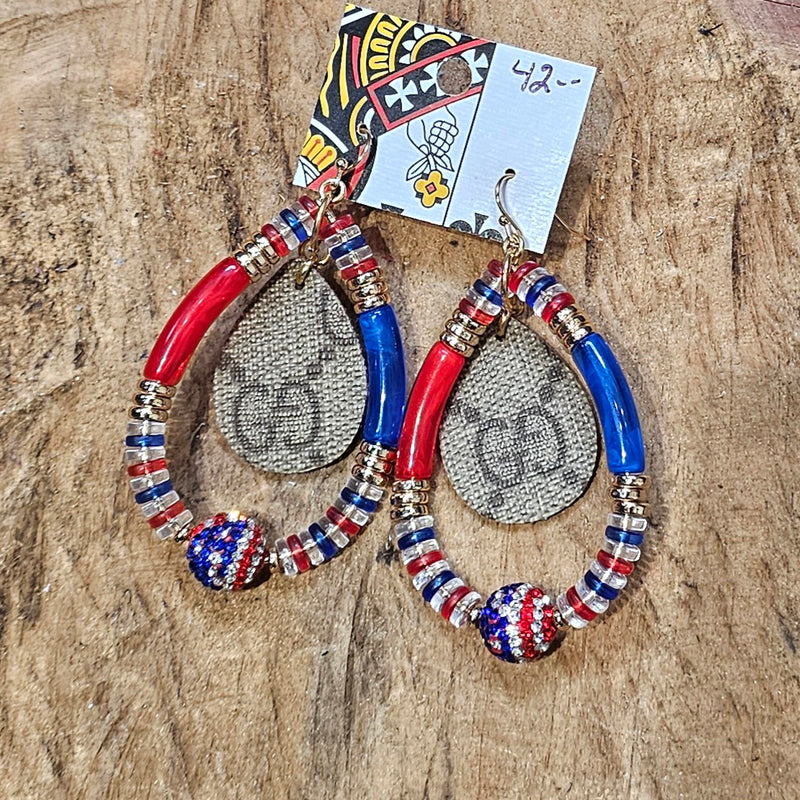 SL Red White Blue Earrings