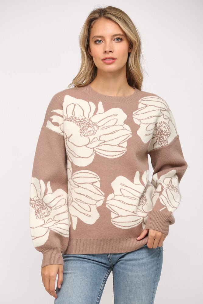 Fate Array Live Floral Pattern Sweater