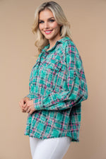 WB Kelly Green Flannel Top