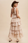 Listicle Look Again Beige Tiered Maxi