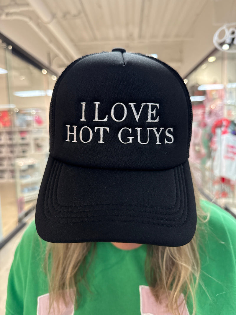 PANACHE I Love Hot Guys Trucker Hat - BLACK