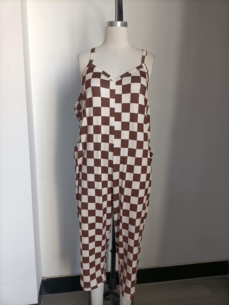 TH Brown Checked Crop Jumper