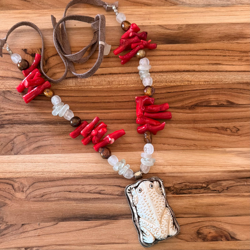 ARB Red/White Bone Necklace