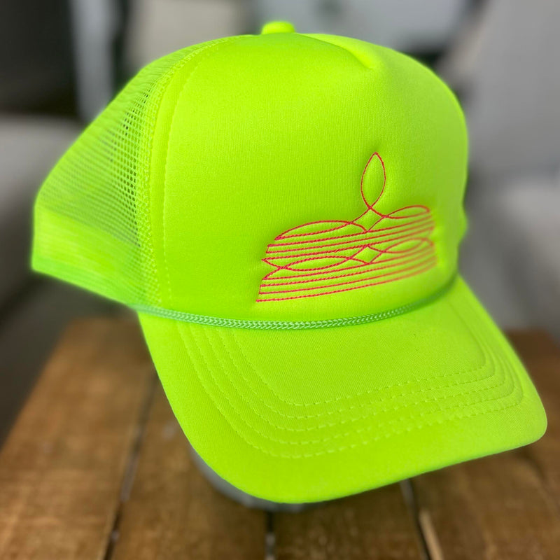 Western Neon Yellow with Pink Trucker Hat