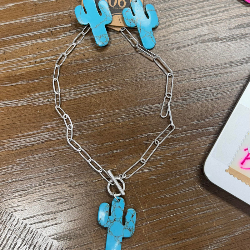 806 Turquoise Cactus Necklace