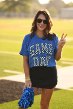 Gameday Check Tee-Royal Blue