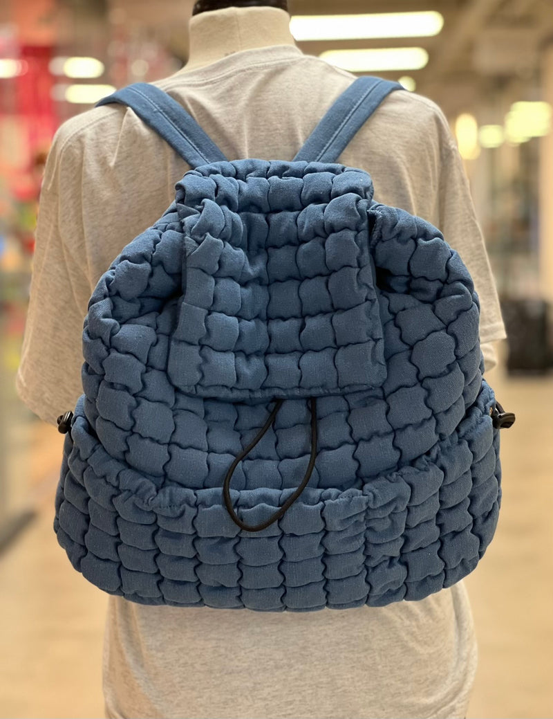 Quilted Malibu Backpack-Denim