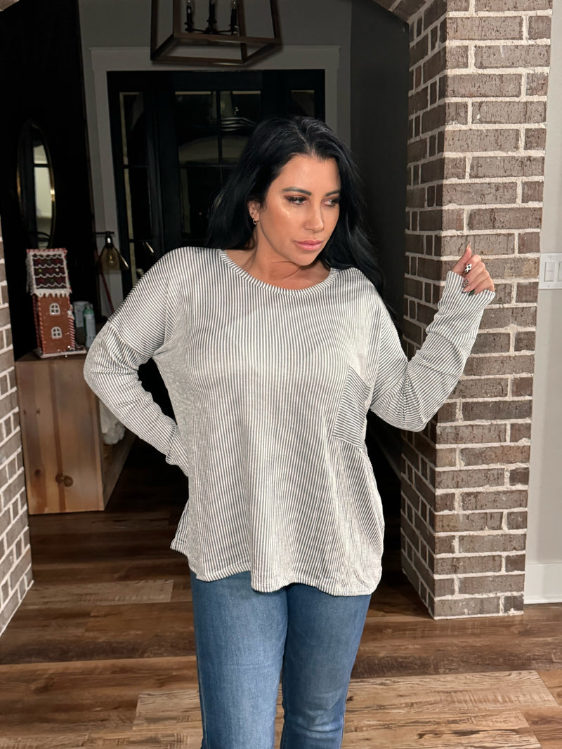 Zenana Plus Size Ribbed Oversized Top