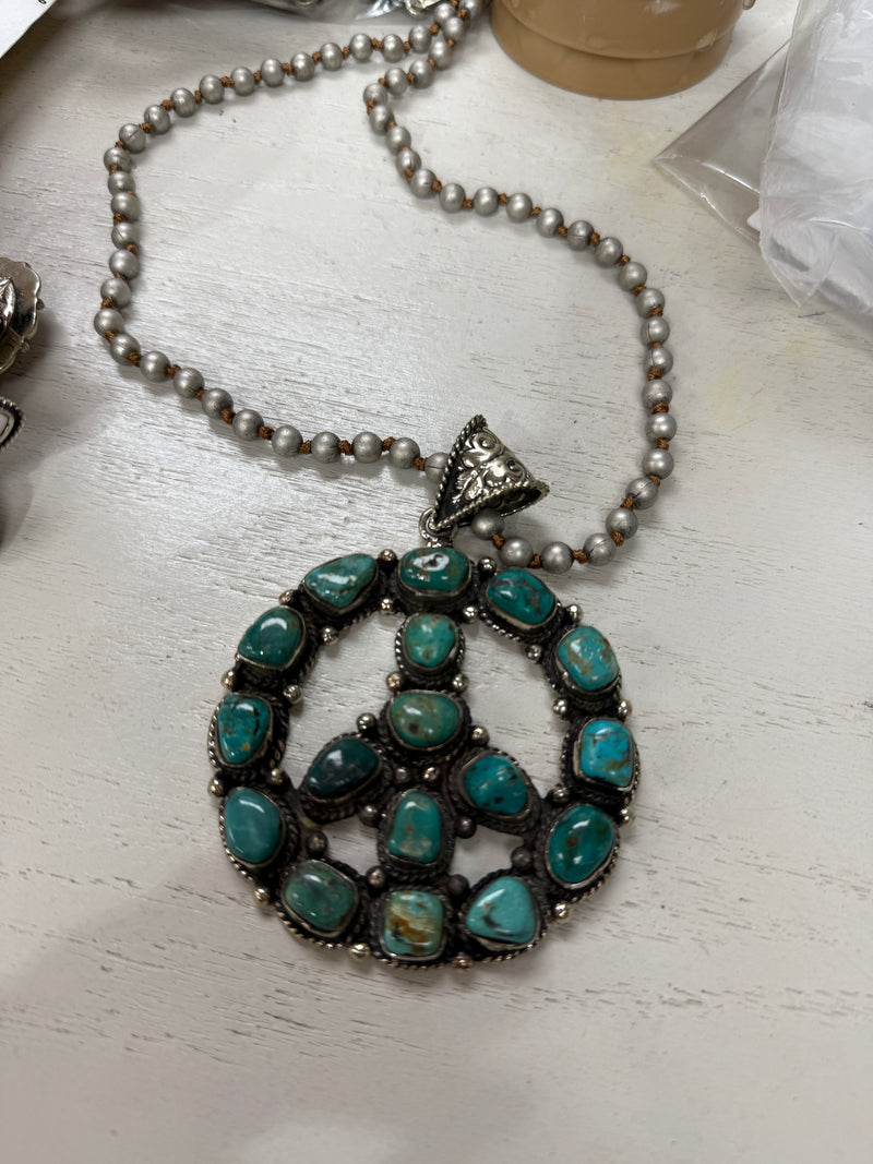 Small Peace Turquoise Necklace