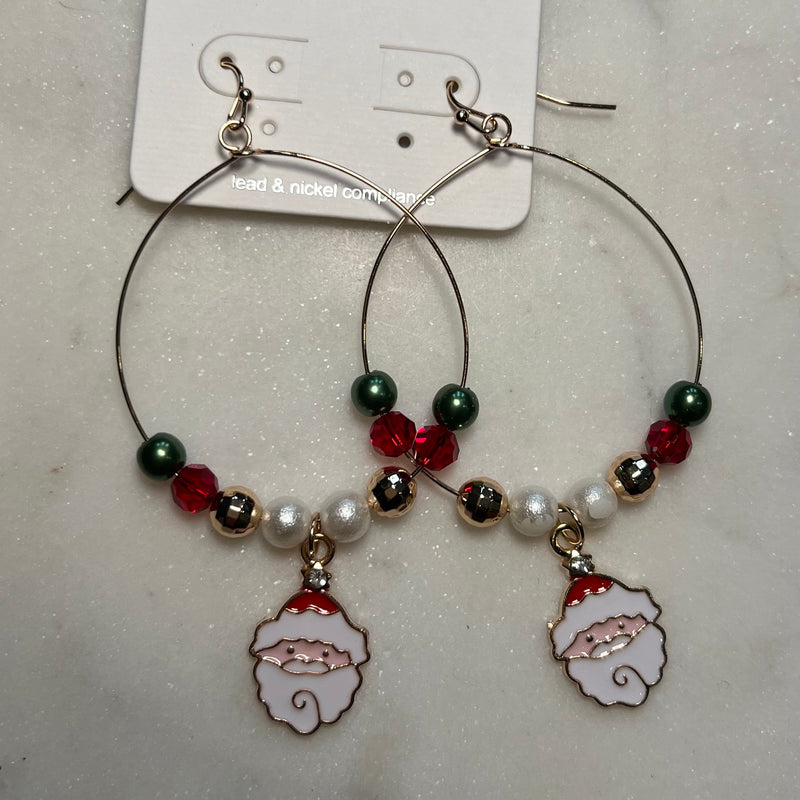 Santa Hoop Earrings