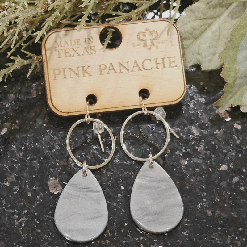 PP Grey Gold Dangle Earrings