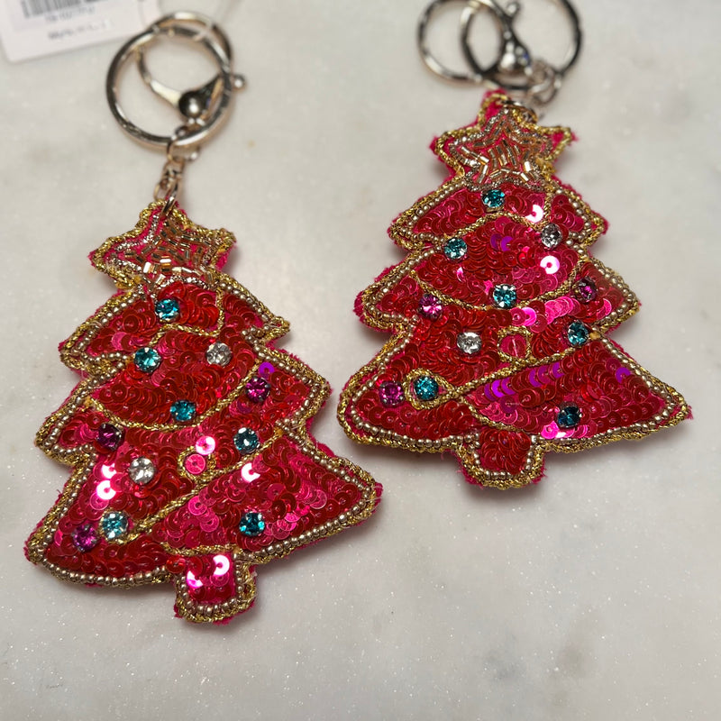 Pink Bling Tree Keychain