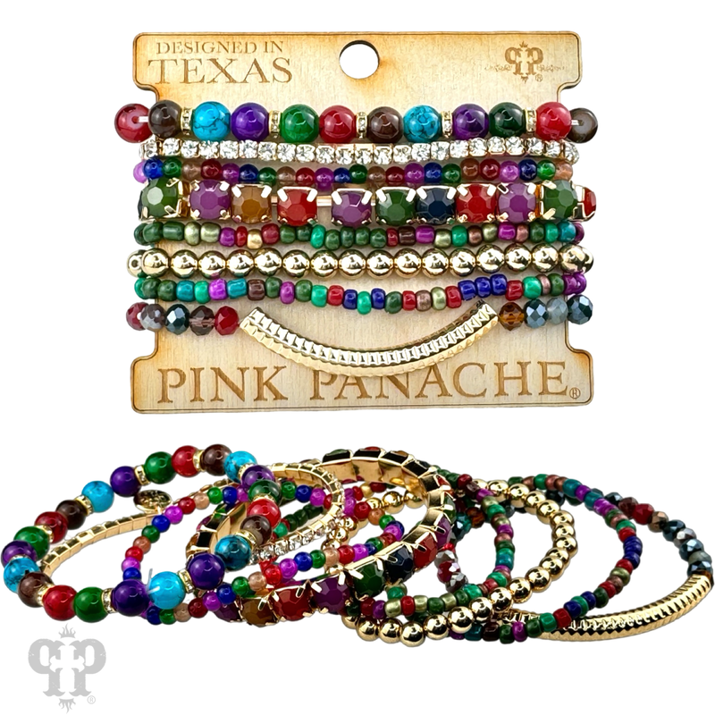 PP Live Rhinestone and bead bracelet set