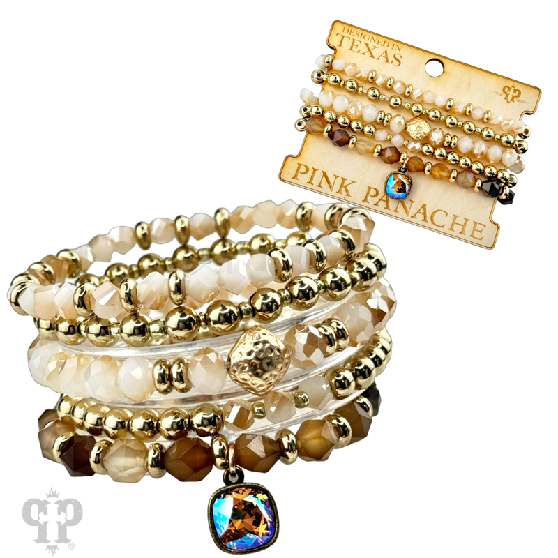 PP Live Crystal drop bracelet set