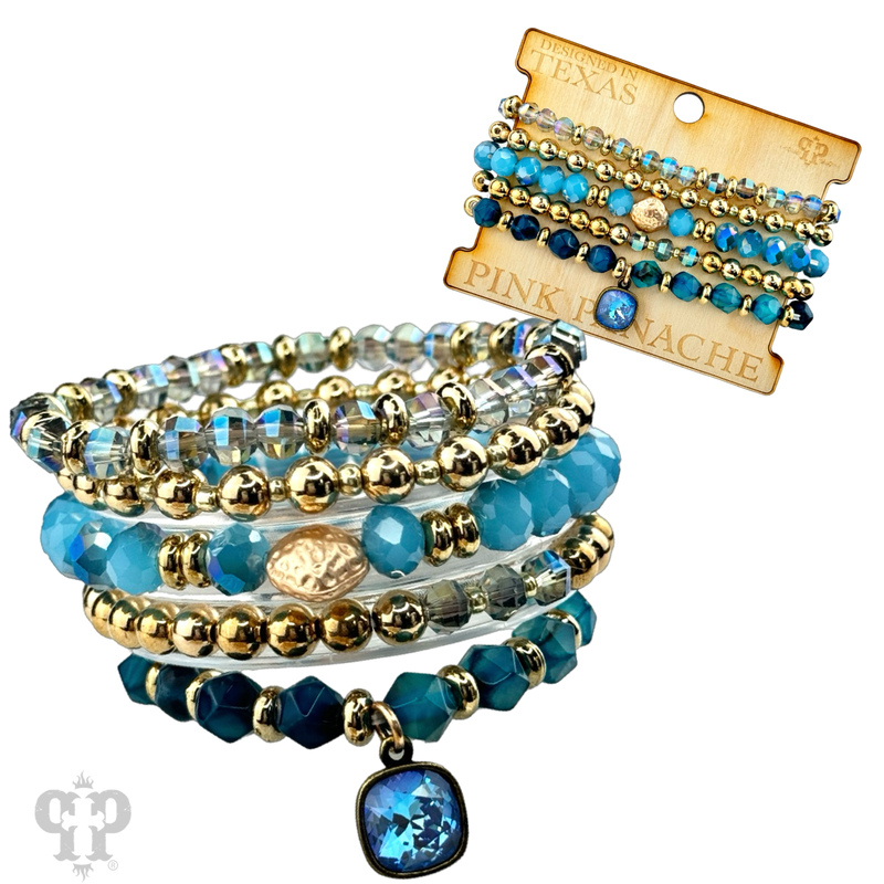 PP Live Crystal drop bracelet set