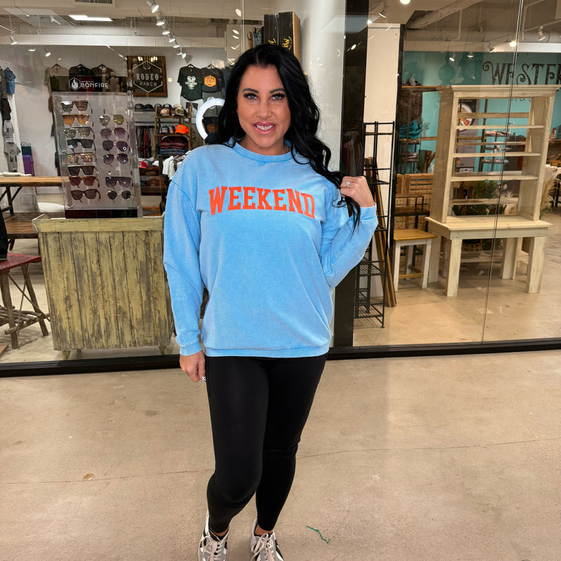 PA BLUE WEEKEND RIBBED TOP