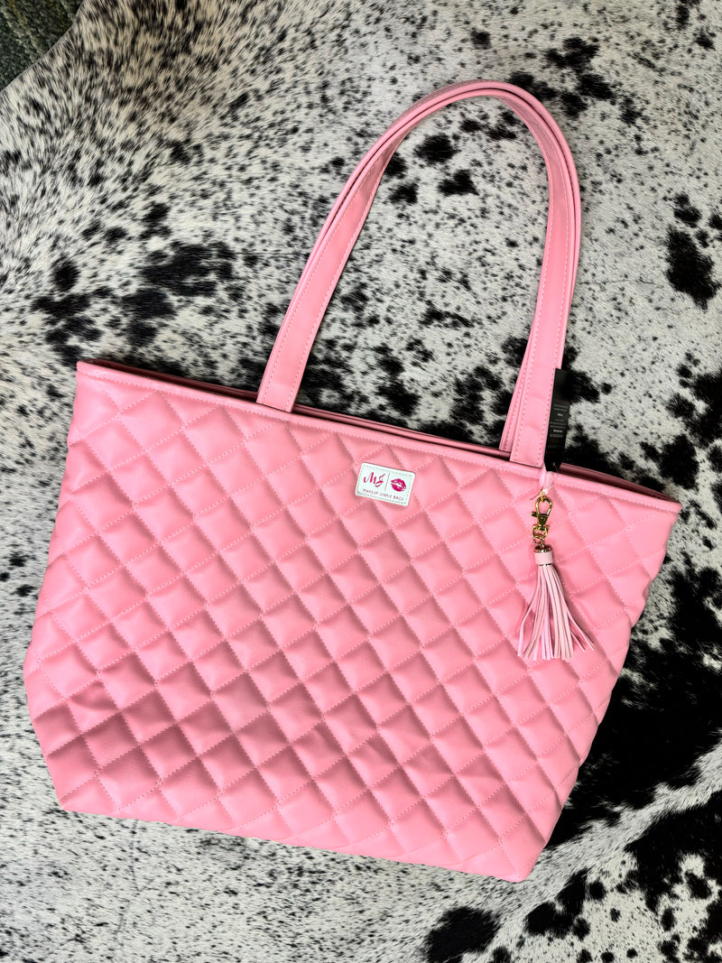 MJ Pink Quilted tote