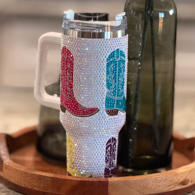 Rhinestone Bling Boot 40oz Cup