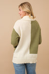 Cozy Co Array Live Olive Color Block Top