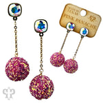 PP Glitter Mesh Bead with Austrian Crystal Earrings