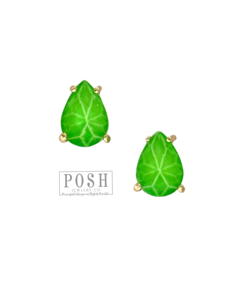 Posh Neon Green Studs