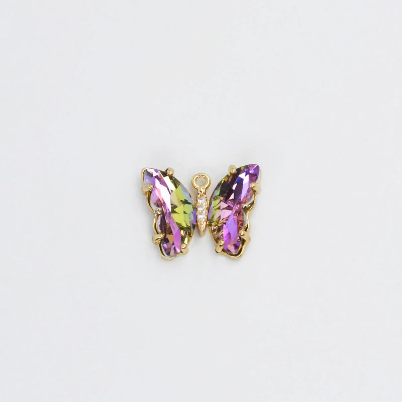 TJ Purple Crystal Butterfly Charm CH-86