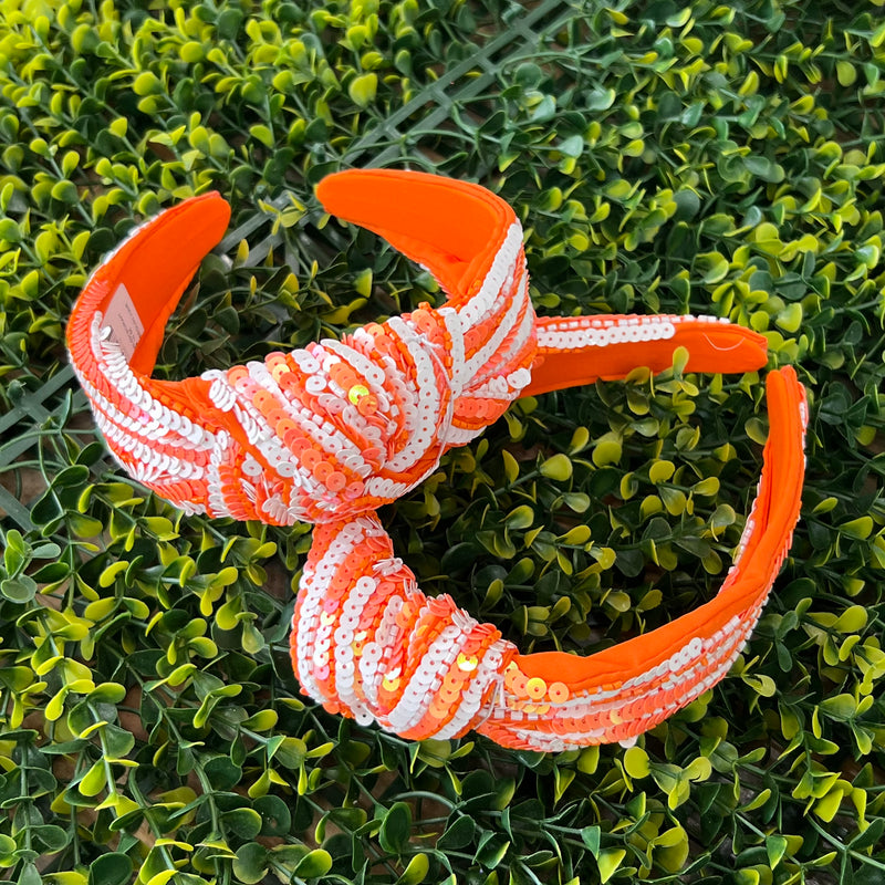 Gameday Headband-Orange/White