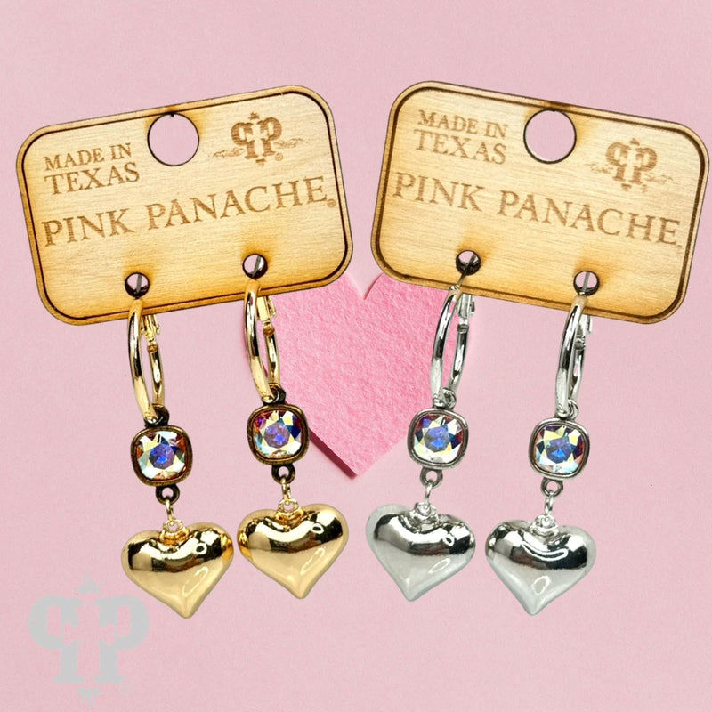 PP Bubble Heart with AB Earrings