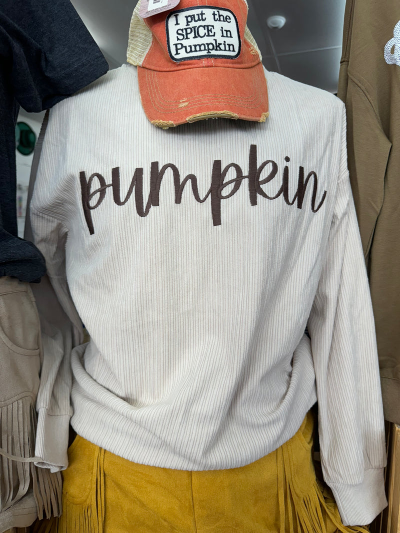 JL Pumpkin Corded Sweatshirt