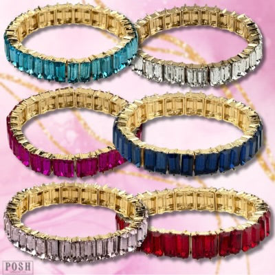 PP Double Rectangle Rhinestone Bracelet