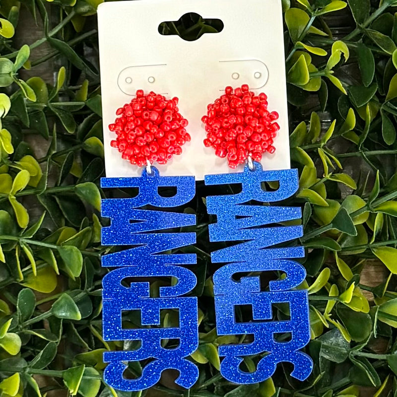 Tx Rangers Acrylic Earrings