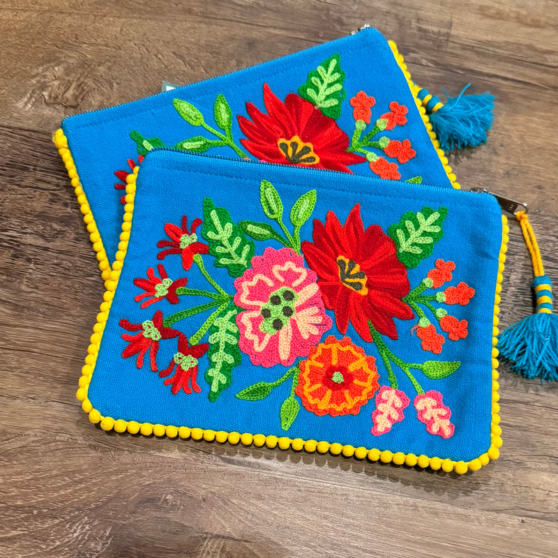 Karma Living Turq Floral Pouch