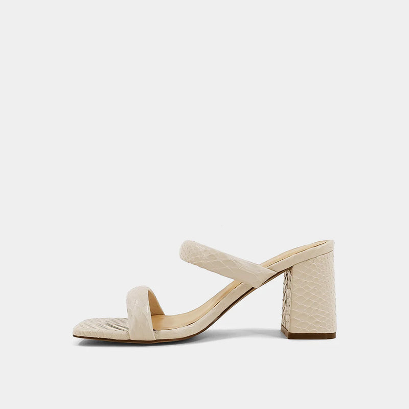 Shu Shop Array Farah Beige Snake Block Heel