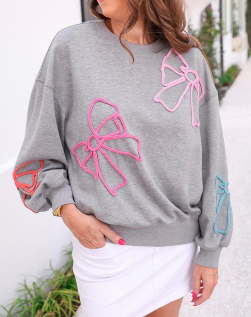 Belle Braided Bow Sweatshirt