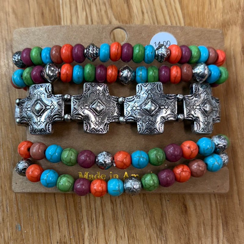 ATG DB cross Bracelet Stack