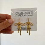 Chansuttpearl Diamond Bow Earrings