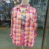 Lightweight Plaid Button up -Medium