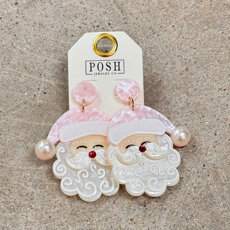 POSH Acrylic Pink Santa with Pearl