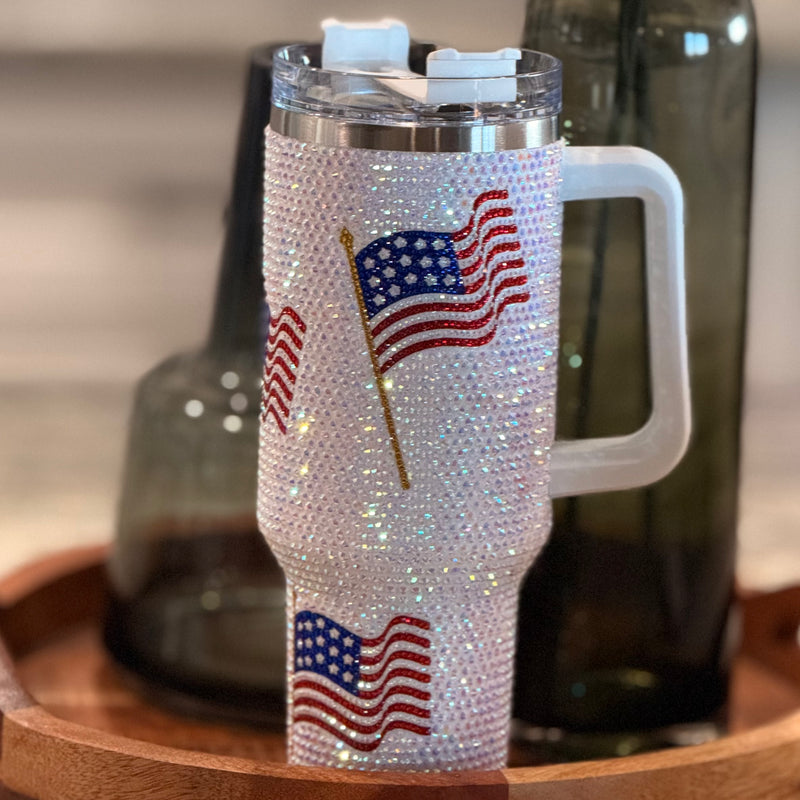 Rhinestone Bling Patriotic 40oz Cup