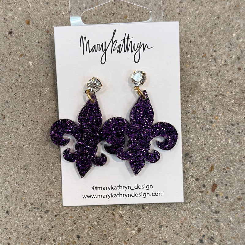 Purple Fleur Earrings