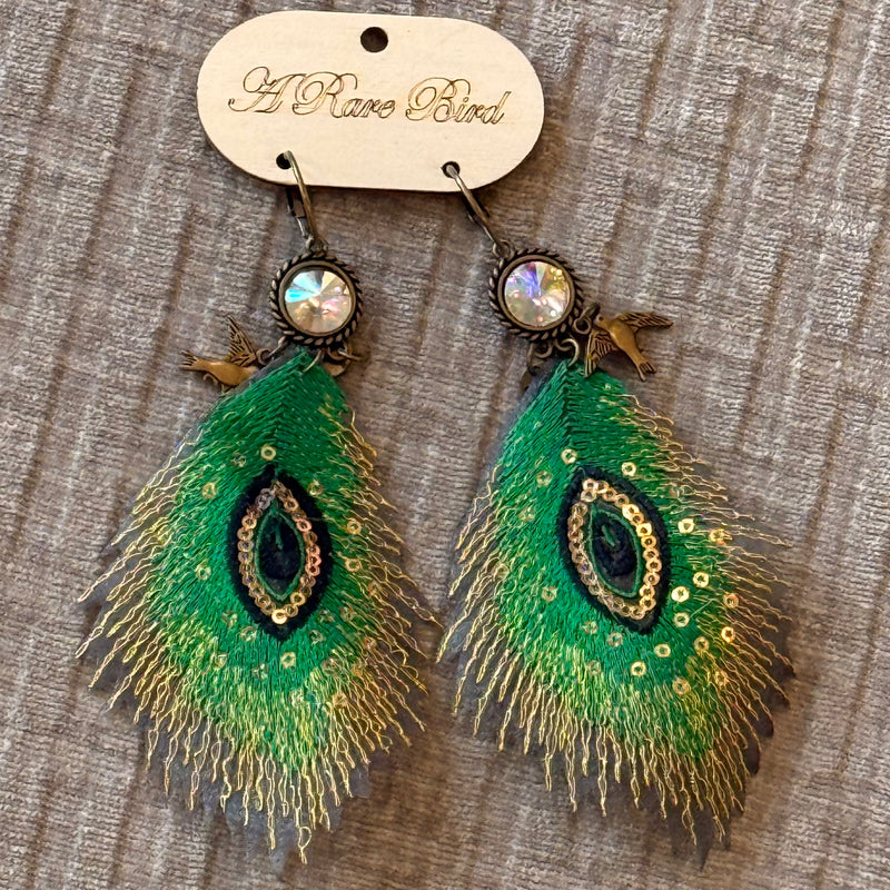 ARB Green Peacock Earrings