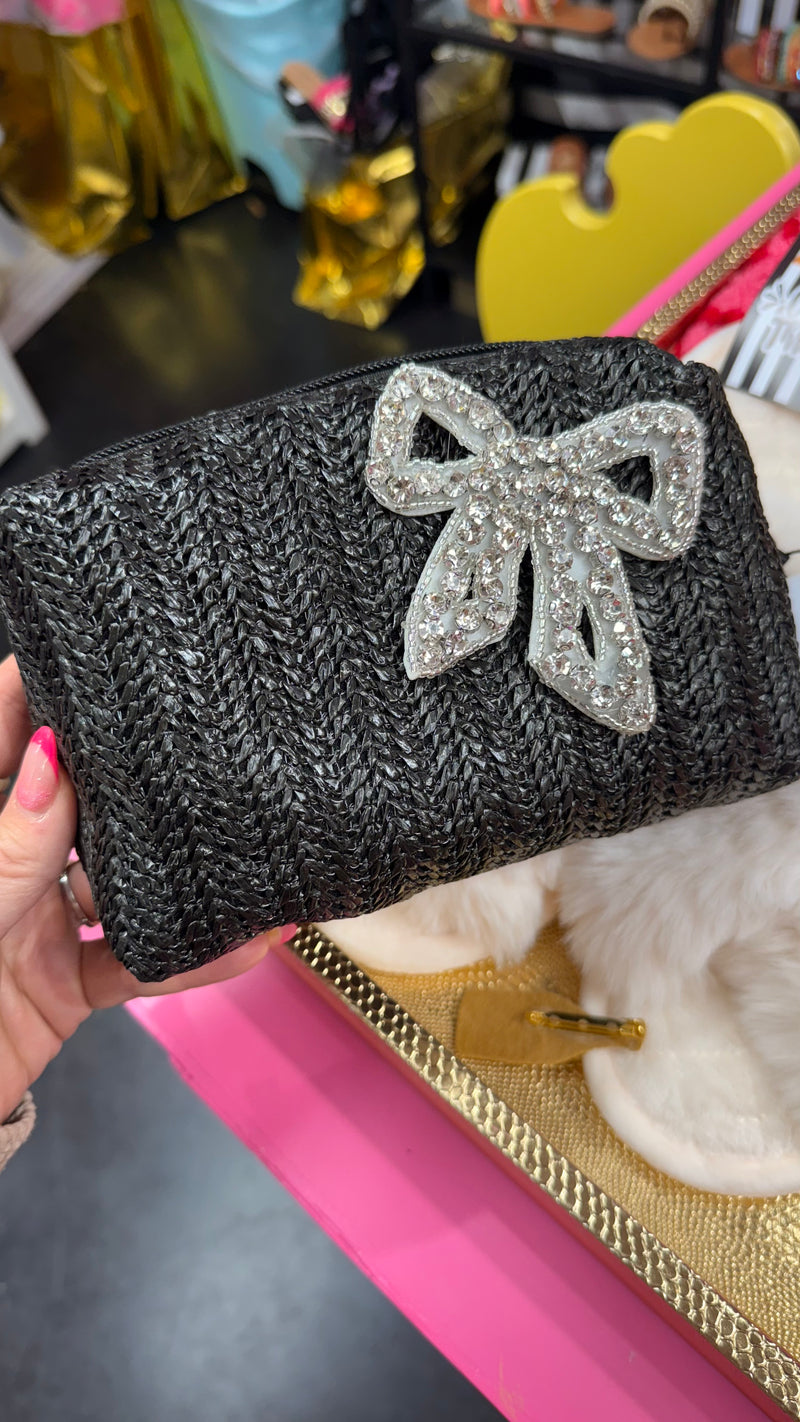 CT Raffia Pouch-Black