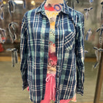 Lightweight Plaid Button up -Medium