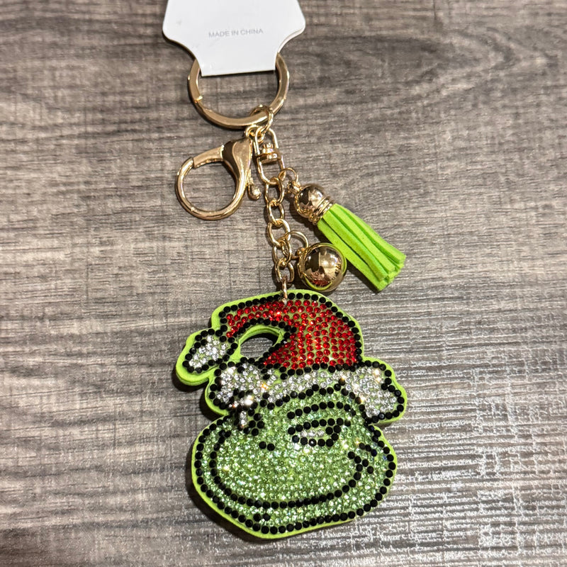 Bling Green Man Keychain