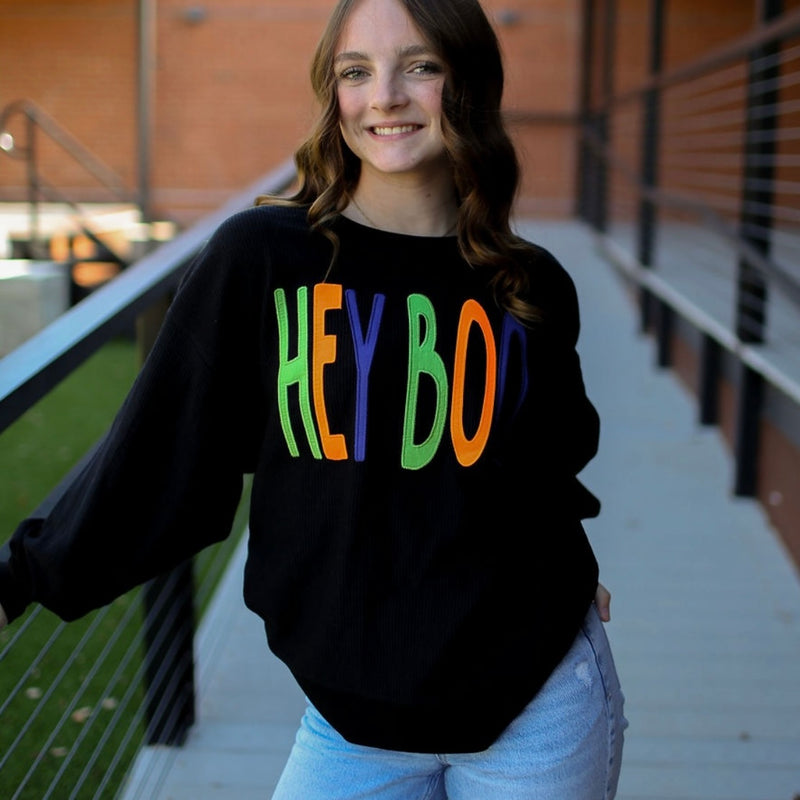 Hey Boo Corded Sweatshirt